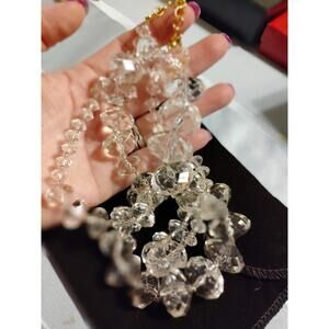 RARE JOAN RIVERS Graduated Clear Faceted Crystal Acrylic Necklace